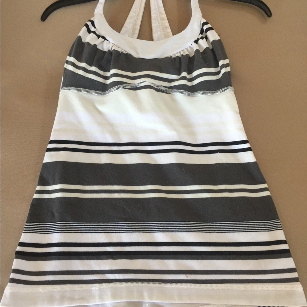 Like new lulu lemon size 2 top. White, light grey - Picture 2 of 4